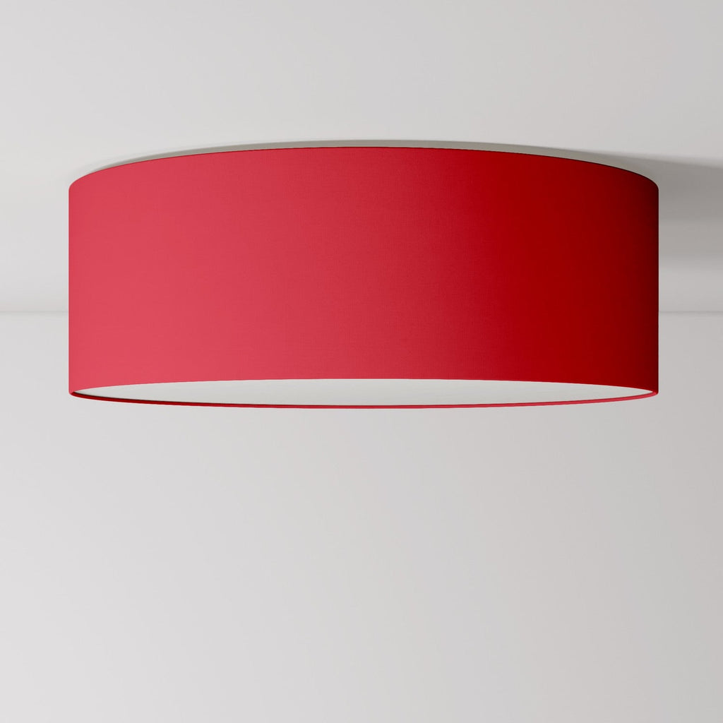 Deckenleuchte aus Stoff Large – Made in Italy – Rotes Leinengewebe