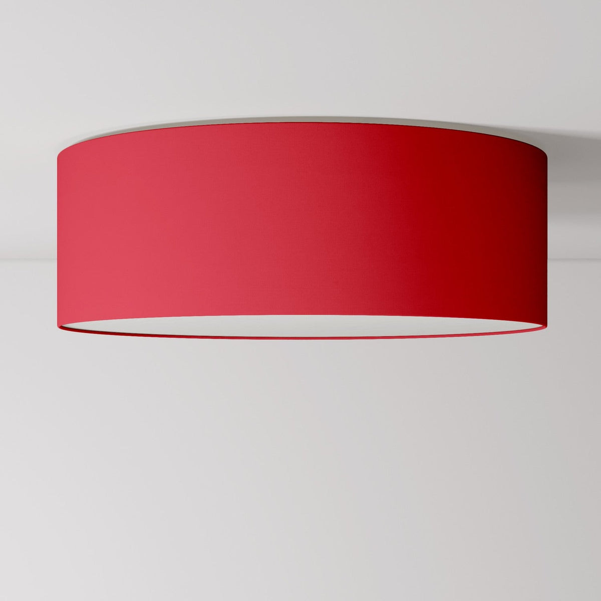 Deckenleuchte aus Stoff Large – Made in Italy – Rotes Leinengewebe