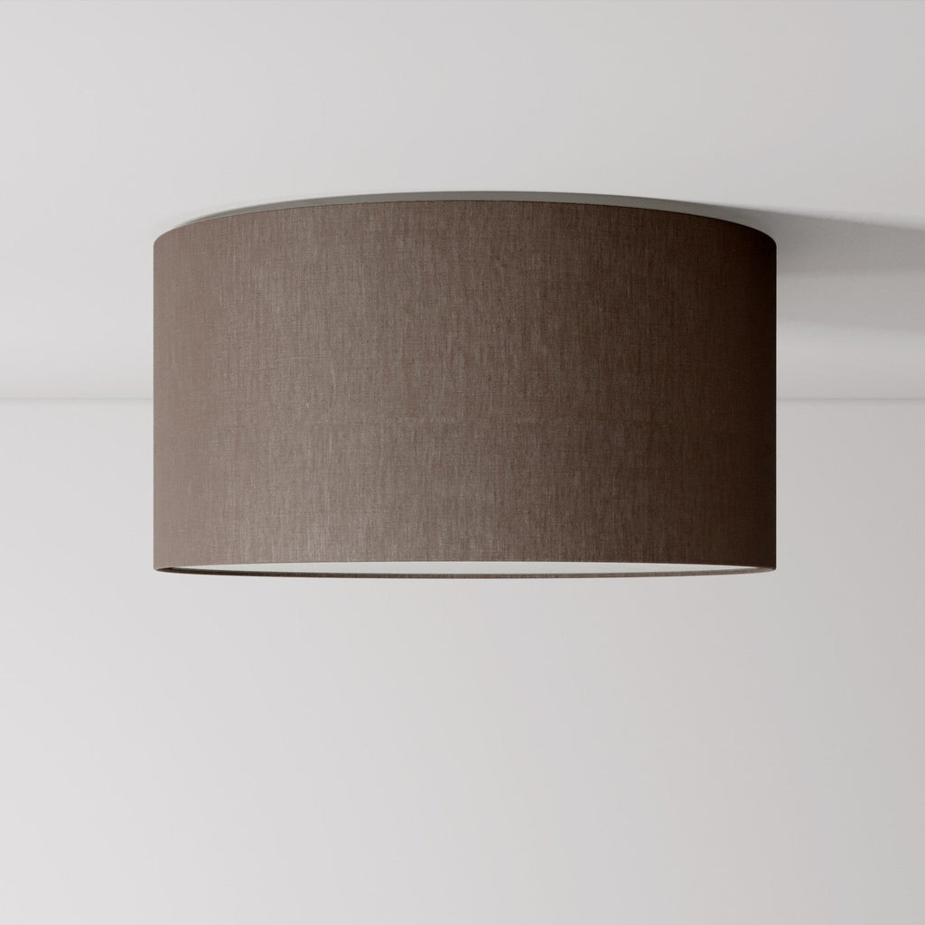 Deckenleuchte Medium Camelot braun aus Stoff – Made in Italy