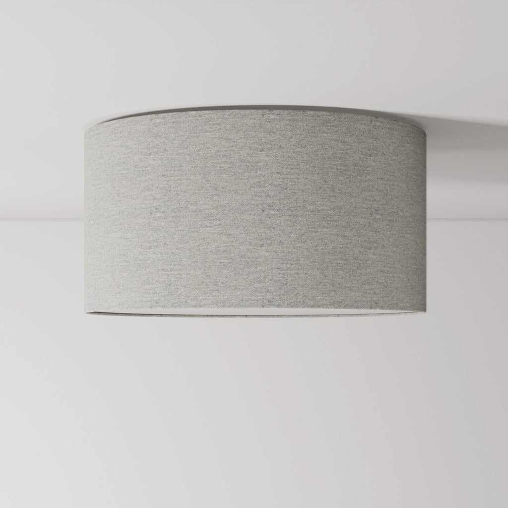 Deckenleuchte aus Stoff Medium – Made in Italy – Hellgraue Wolle