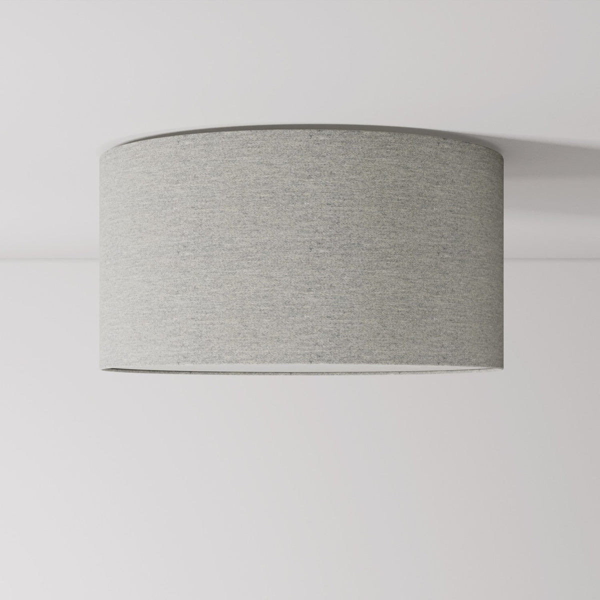 Deckenleuchte aus Stoff Medium – Made in Italy – Hellgraue Wolle