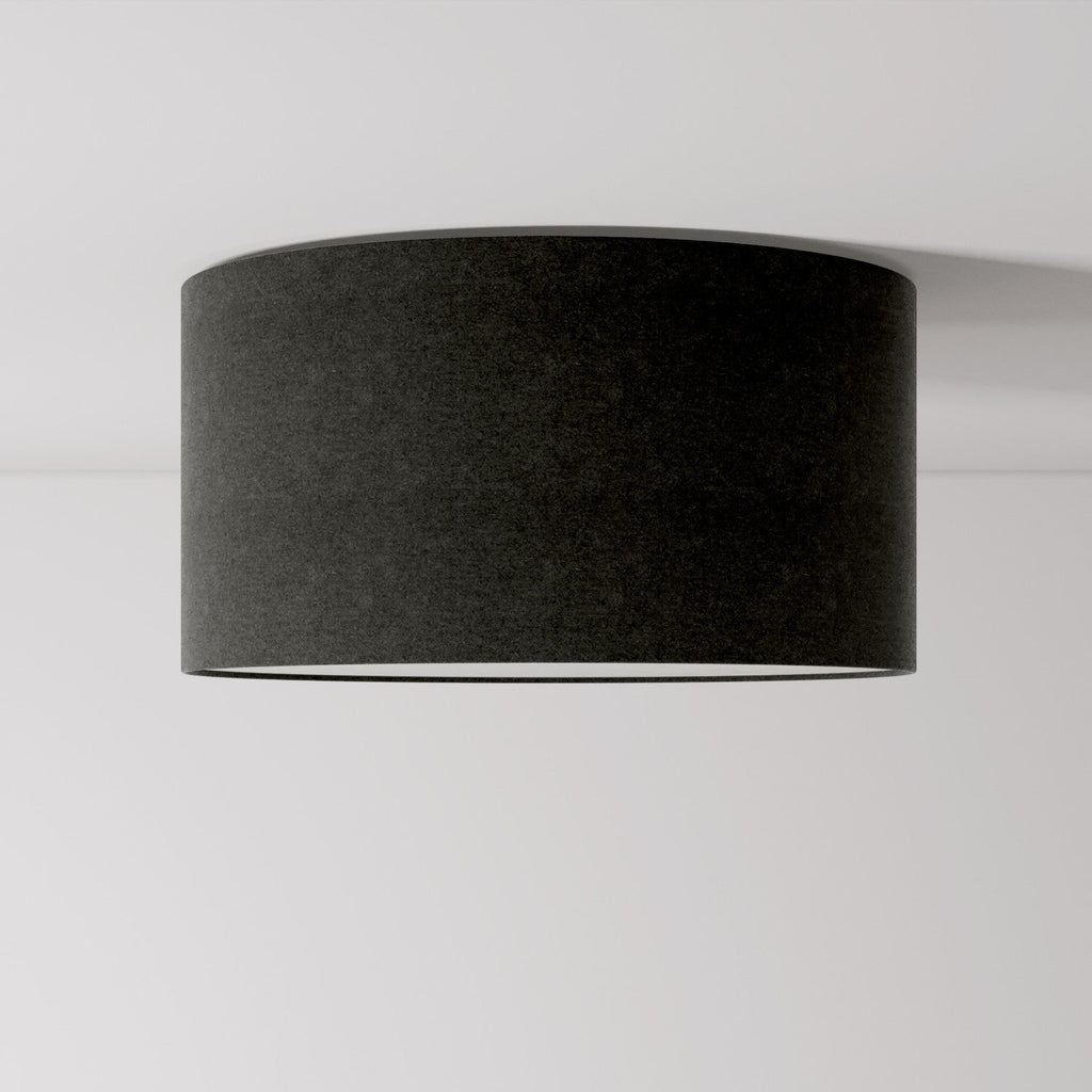 Deckenleuchte aus Stoff Medium – Made in Italy – Dunkelgraue Wolle