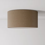 Deckenleuchte aus Stoff Medium - Made in Italy - Braune Wolle