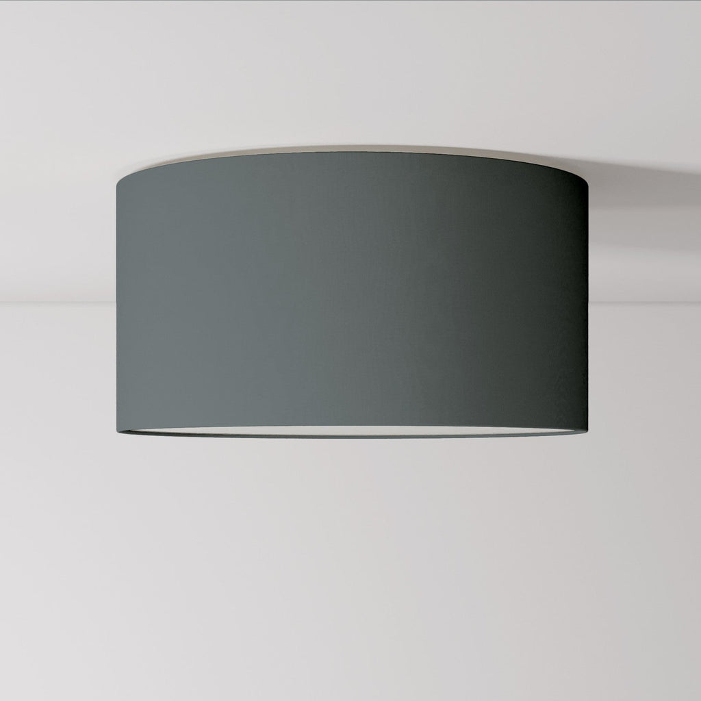 Deckenleuchte aus Stoff Medium – Made in Italy – Dunkelgraues Leinchen