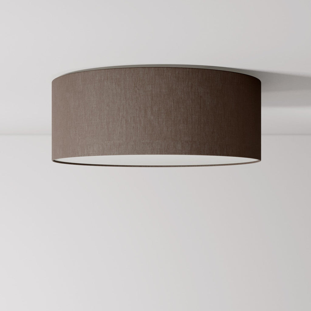 Deckenleuchte aus Stoff Medium Slim – Made in Italy – Camelot Braun