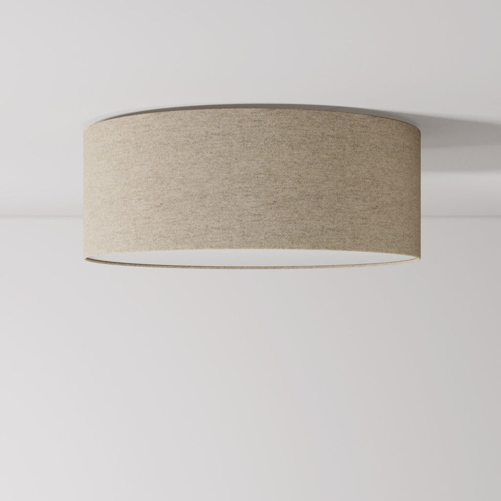Deckenleuchte aus Stoff Medium Slim – Made in Italy – Beigefarbene Wolle