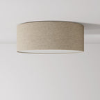Deckenleuchte aus Stoff Medium Slim – Made in Italy – Beigefarbene Wolle