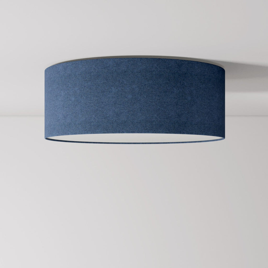 Deckenleuchte Medium Slim aus Stoff – Made in Italy – Blaue Wolle