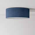 Deckenleuchte Medium Slim aus Stoff – Made in Italy – Blaue Wolle