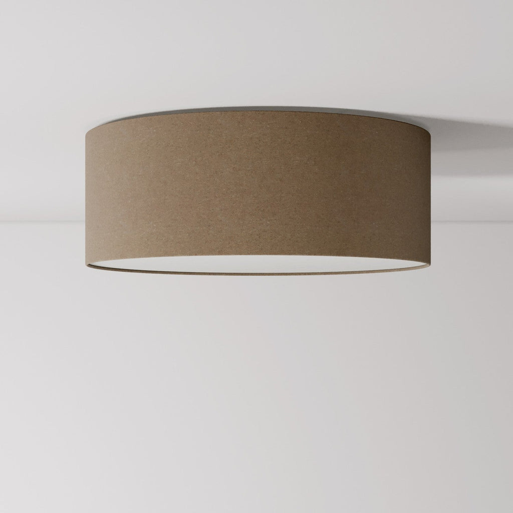 Deckenleuchte aus Stoff Medium Slim – Made in Italy – braune Wolle