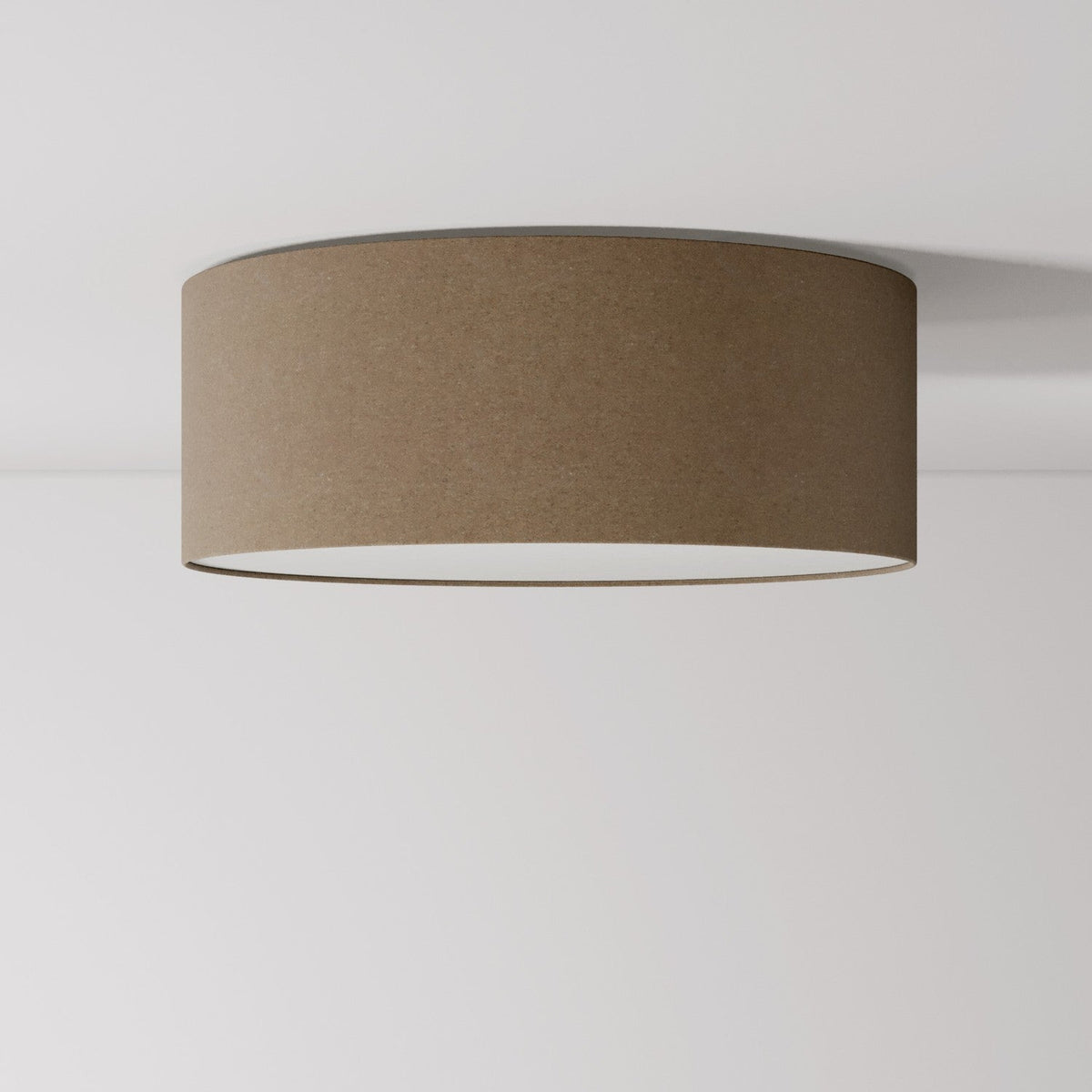 Deckenleuchte aus Stoff Medium Slim – Made in Italy – braune Wolle