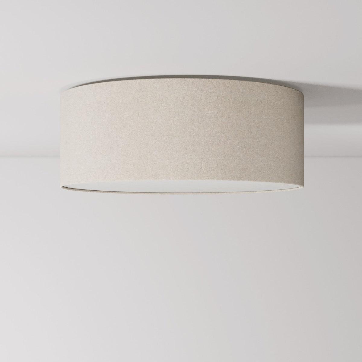 Deckenleuchte aus Stoff Medium Slim – Made in Italy – Wolle Sand