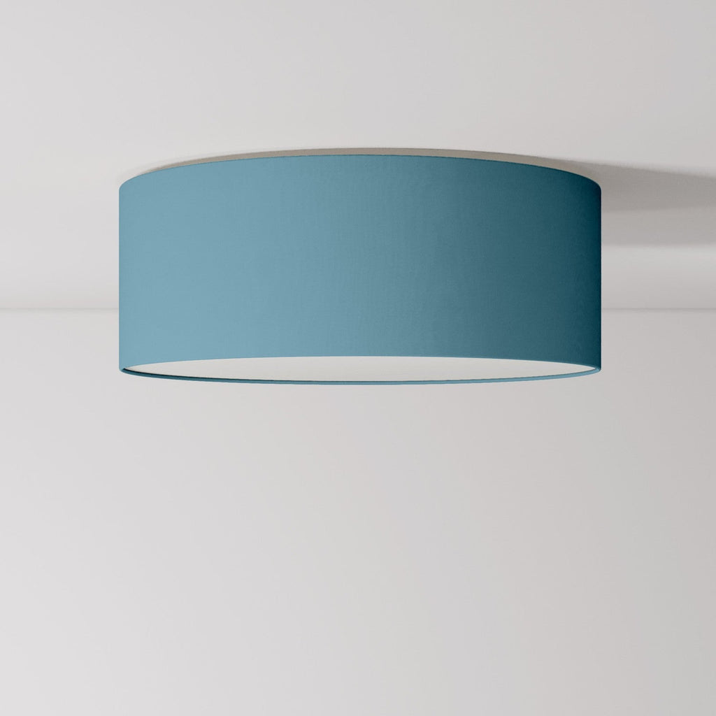 Deckenleuchte aus Stoff Medium Slim – Made in Italy – Stoff Hellblau