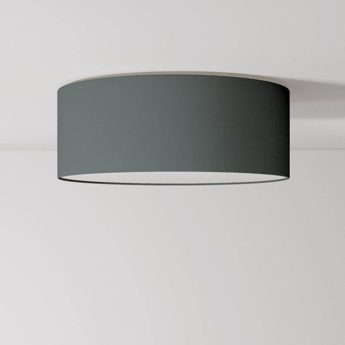 Deckenleuchte Medium Slim aus Stoff – Made in Italy – Dunkelgrauer Baumwollstoff