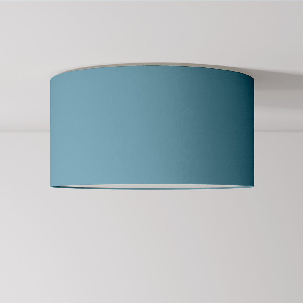 Deckenleuchte aus Stoff Medium Feinstoff Hellblau – Made in Italy