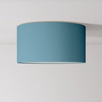 Deckenleuchte aus Stoff Medium Feinstoff Hellblau – Made in Italy