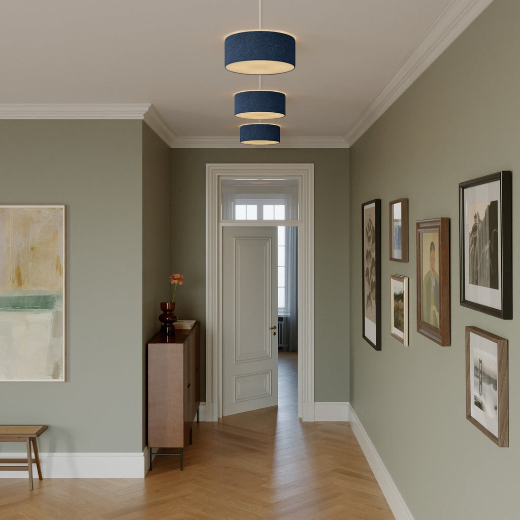 Deckenleuchte aus Stoff Small - Made in Italy - Blaue Wolle – Ansicht 2