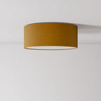 Stoffdeckenleuchte Small – Made in Italy – Senfgelbe Wolle