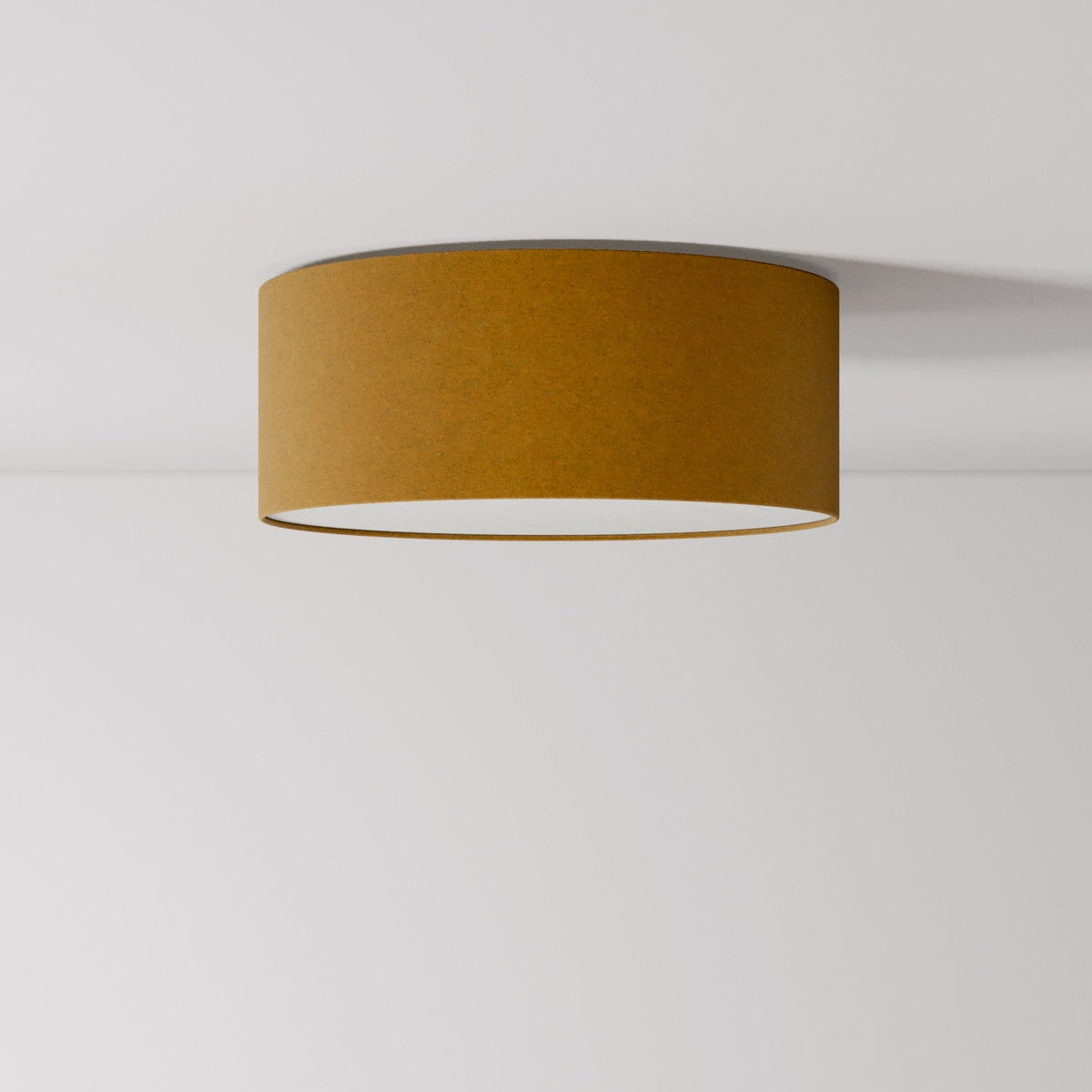 Stoffdeckenleuchte Small – Made in Italy – Senfgelbe Wolle