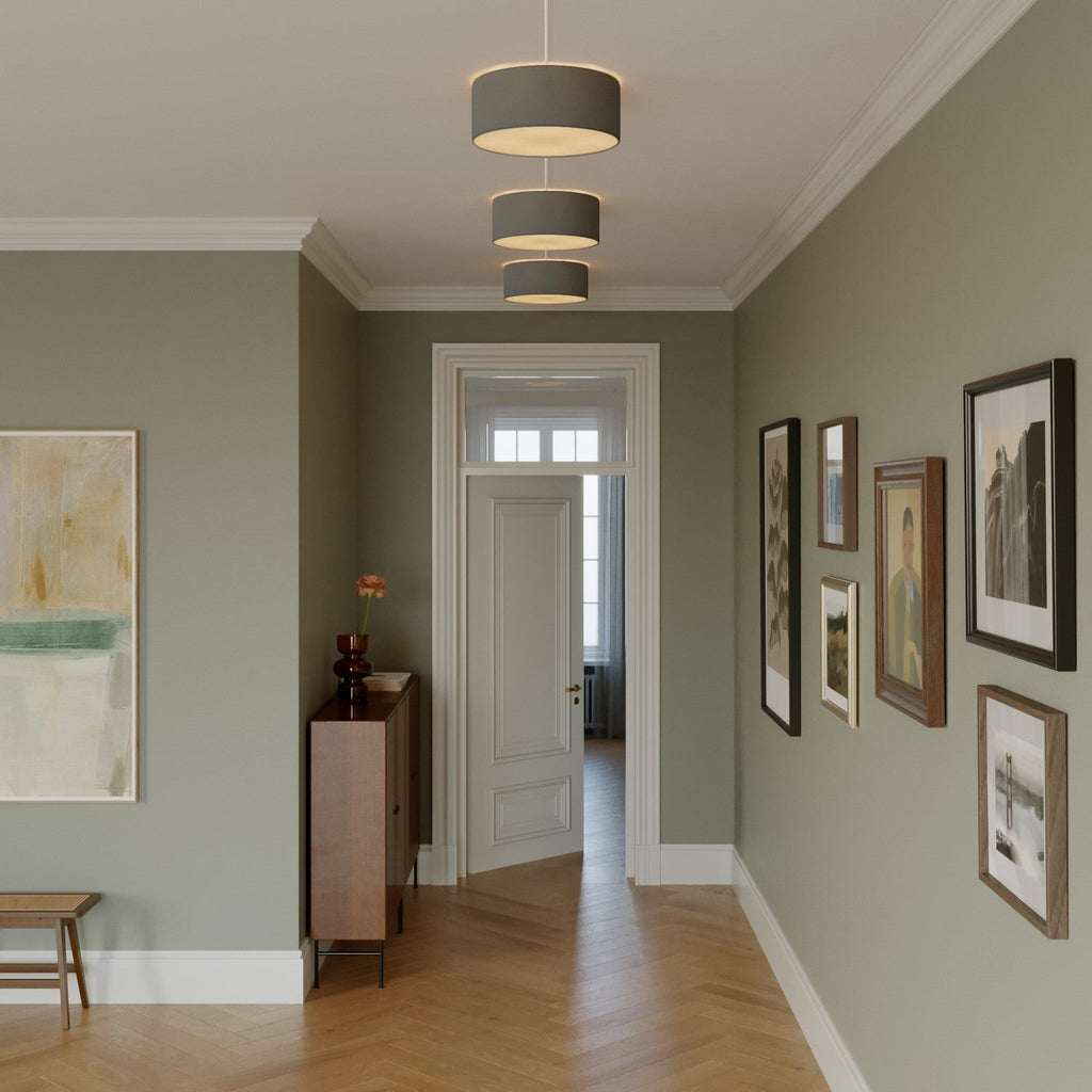 Deckenleuchte aus Stoff Small – Made in Italy – Dunkelgrauer Stoff – Ansicht 2