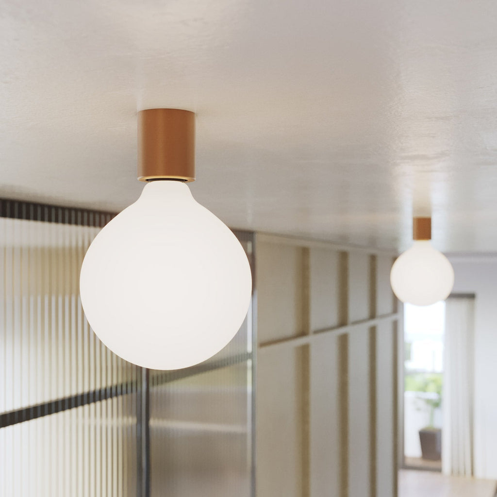 E27 Lampenfassung aus Metall für Wand oder Decke – Satin-Kupfer – Ansicht 4