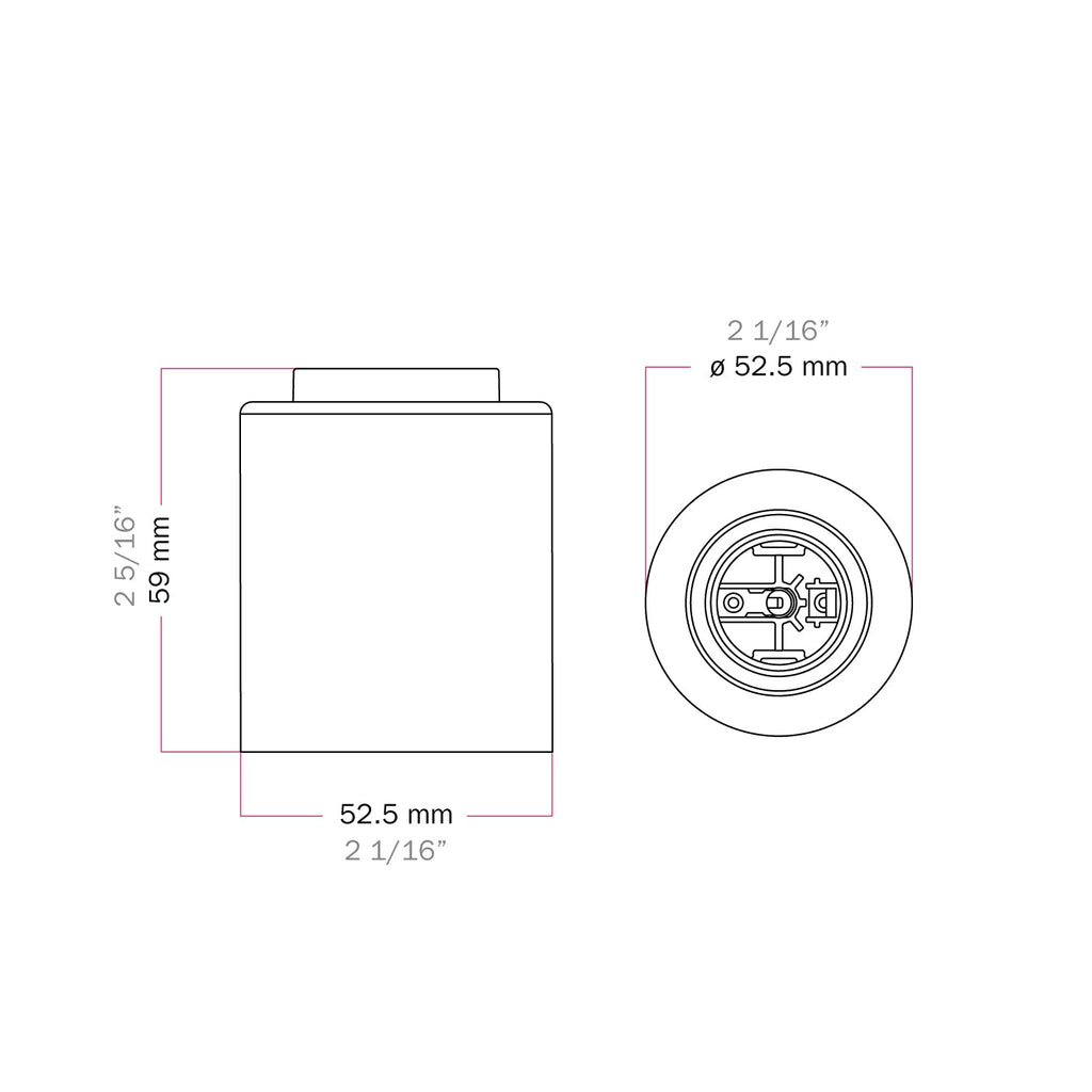E27 Lampenfassung aus Metall für Wand oder Decke – Satin-Kupfer – Ansicht 5