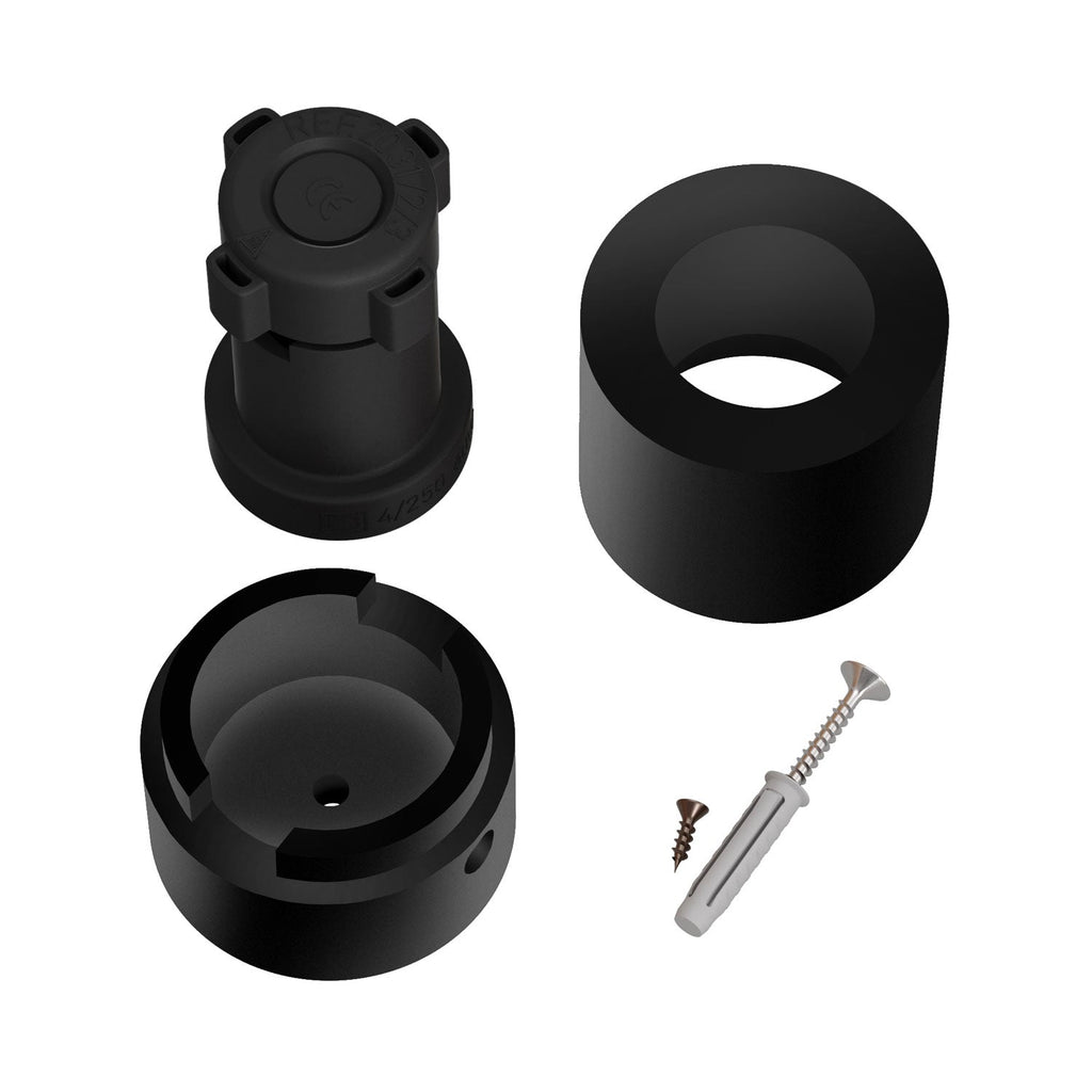 Lampenfassung aus Holz für Lichterkette und Filé-System. Made in Italy – Schwarz – Ansicht 3