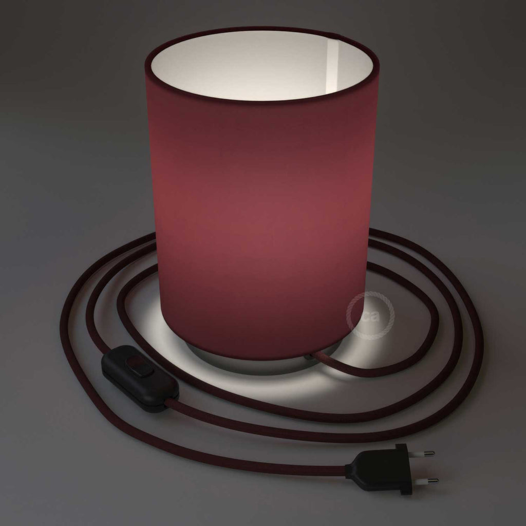 Posaluce aus Metall mit Lampenschirm Zylinder Teletta Bordeaux - Teletta bordeaux – Ansicht 2