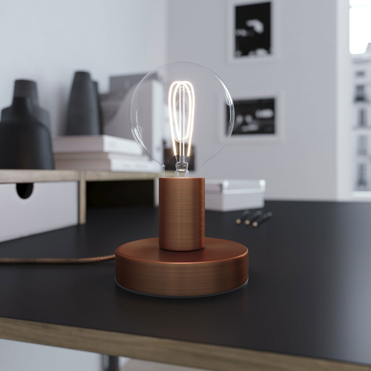 Posaluce – Tischlampe aus Metall – Satin-Kupfer – Ansicht 2