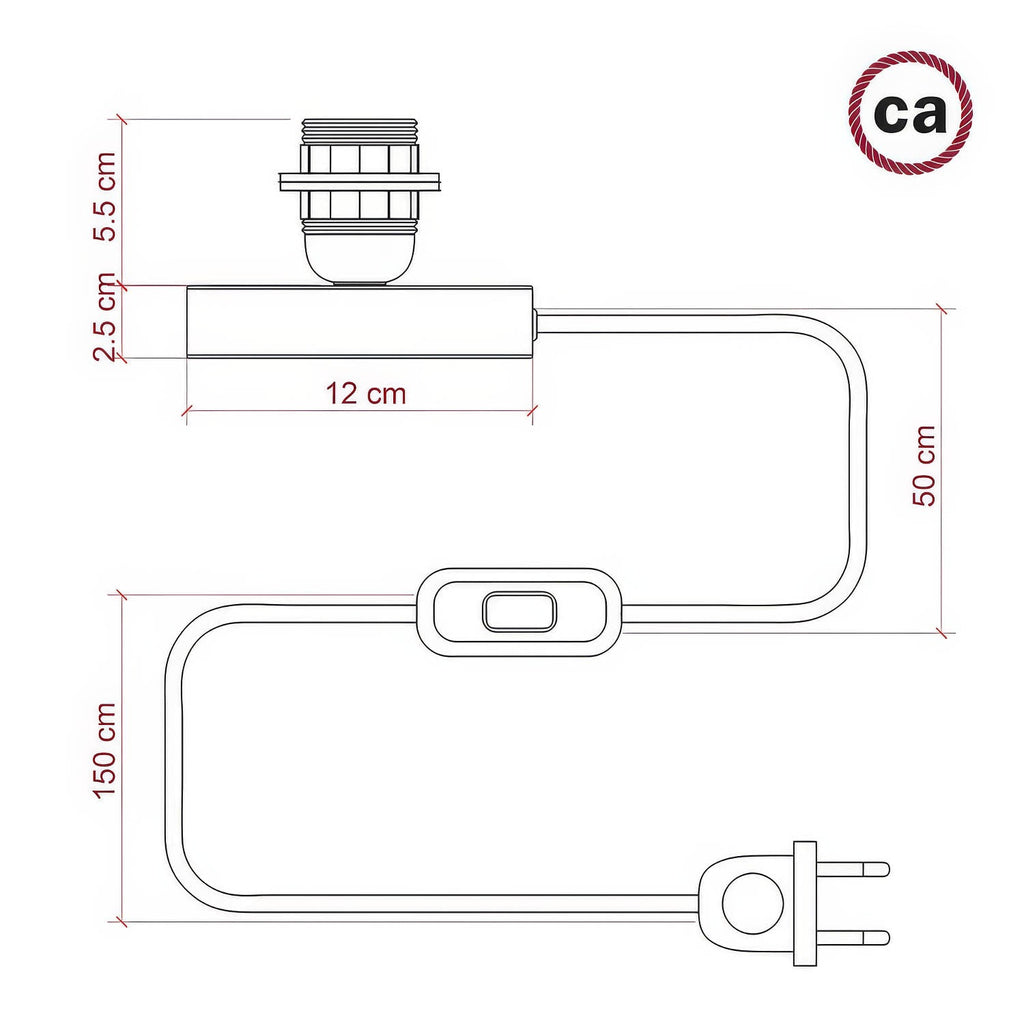 Posaluce für Lampenschirm – Tischleuchte aus Metall – Satinbronze – Ansicht 4