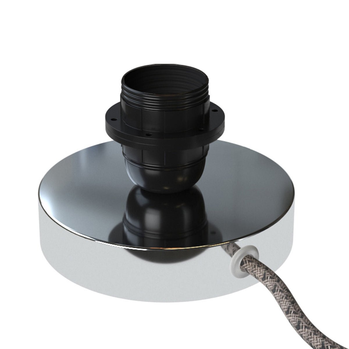 Posaluce für Lampenschirm – Tischlampe aus Metall – Chrom
