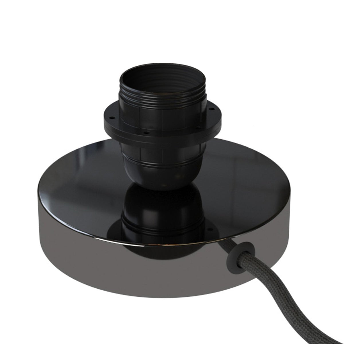Posaluce für Lampenschirm – Tischlampe aus Metall – Schwarz Perle
