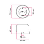 Schuko-Steckdose aus Porzellan zur Wandmontage – Schwarz – Ansicht 7