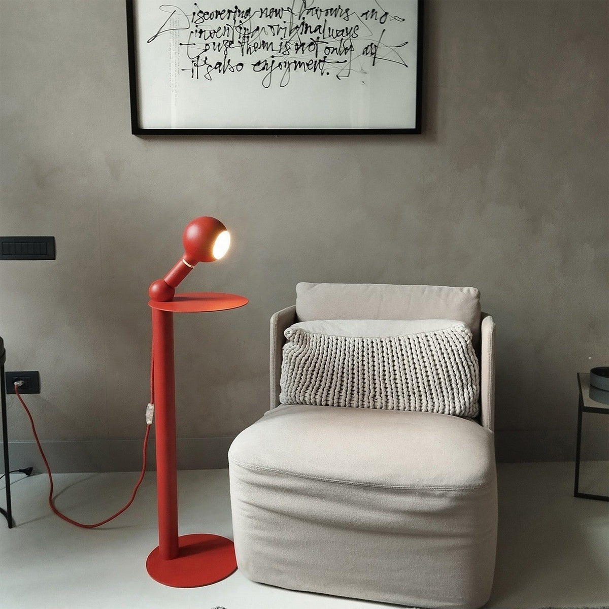 Rocco - Stehlampe mit Glühbirne Camo - Rot – Ansicht 3