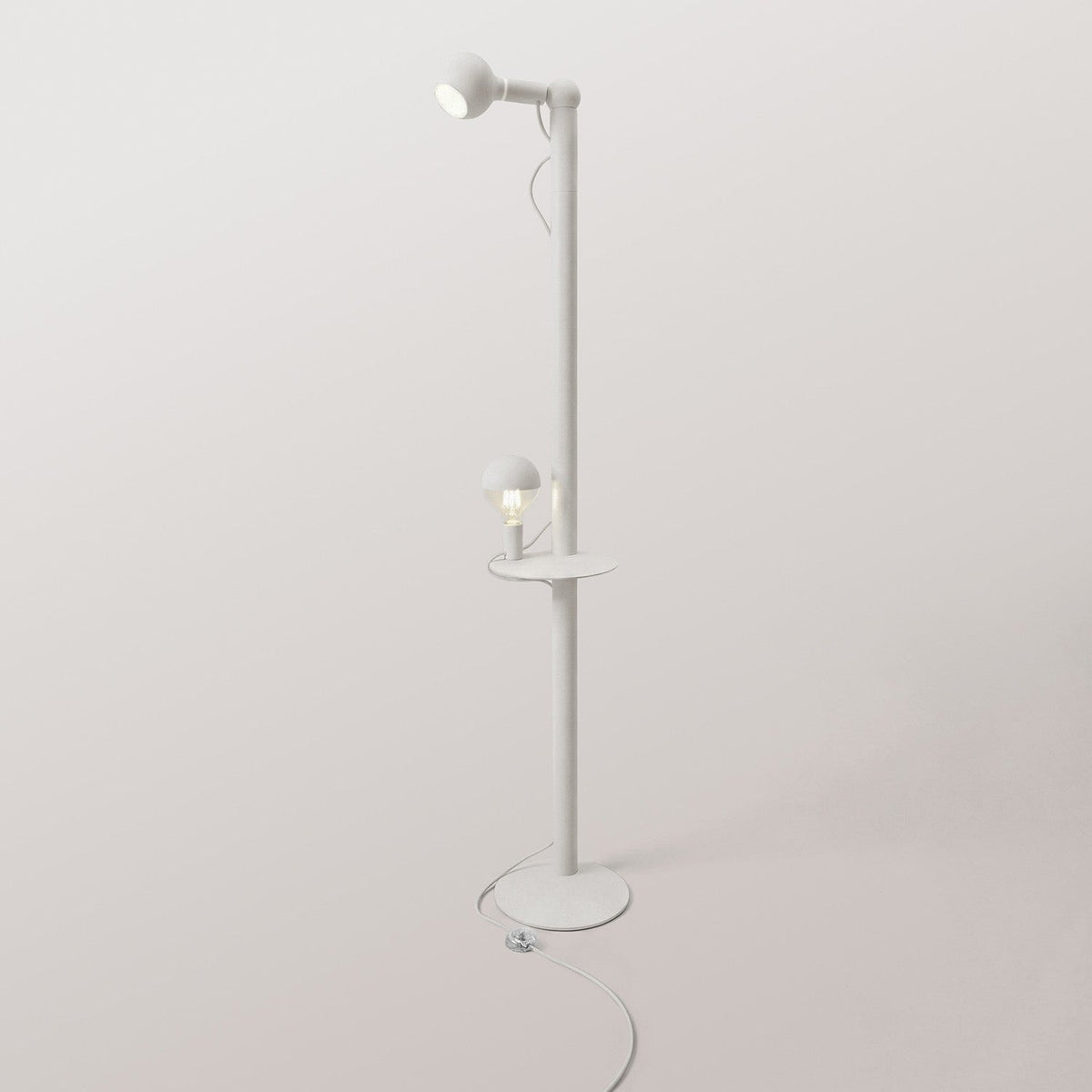 Rocco XXL - Stehlampe mit Glühbirne Maria und Camo - Weiß