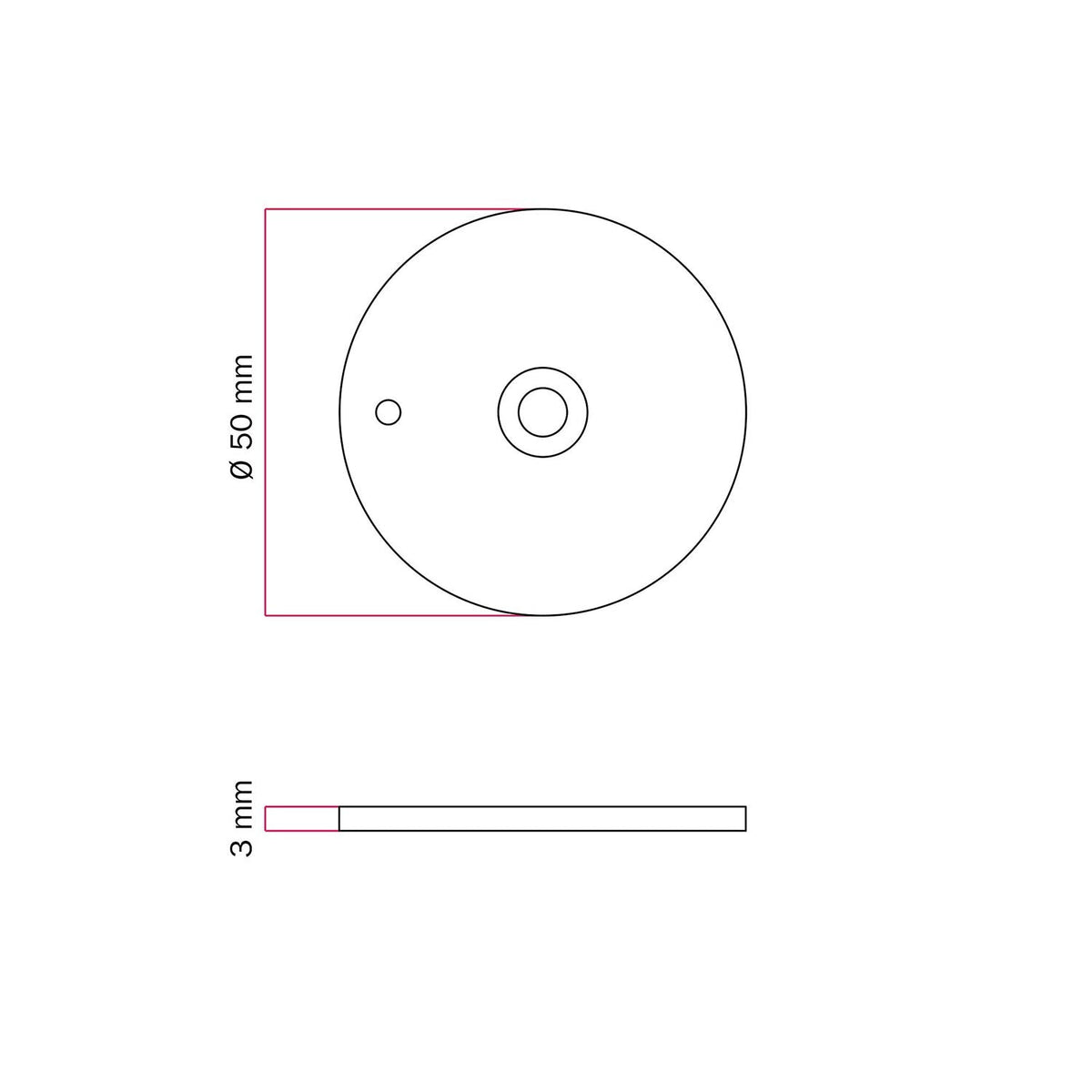 MAG-Y Metall-Wandplättchen – Mattweiß – Ansicht 3