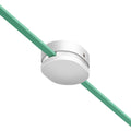 Ovale Holzrosette mit 2 seitlichen Kabelausgängen für Lichterketten-Kabel und Filé-System. Made in Italy – Weiß