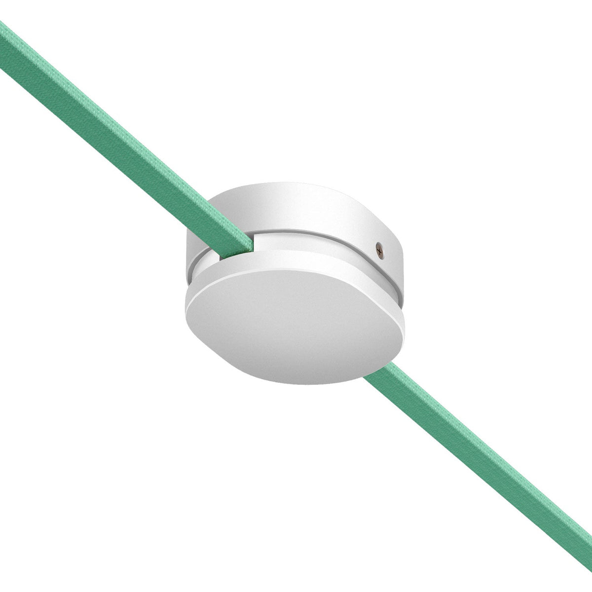 Ovale Holzrosette mit 2 seitlichen Kabelausgängen für Lichterketten-Kabel und Filé-System. Made in Italy – Weiß