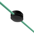 Ovaler Holzbaldachin mit 2 Seitenlöchern für Kettenkabel und Filé-System. Made in Italy - Schwarz