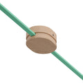 Ovale Rosette aus Holz mit 2 seitlichen Löchern für Lichterkettenkabel und Filé-System. Made in Italy – Naturell