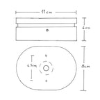 Ovale Rosette aus Holz mit einem mittigen und zwei seitlichen Löchern für Lichterkette- und Filé-System. Made in Italy – Weiß – Ansicht 6