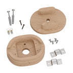 Ovaler Baldachin aus Holz mit einem mittigen und 2 seitlichen Löchern für Kabel für Lichterkette und Filé-System. Made in Italy – Natur – Ansicht 4