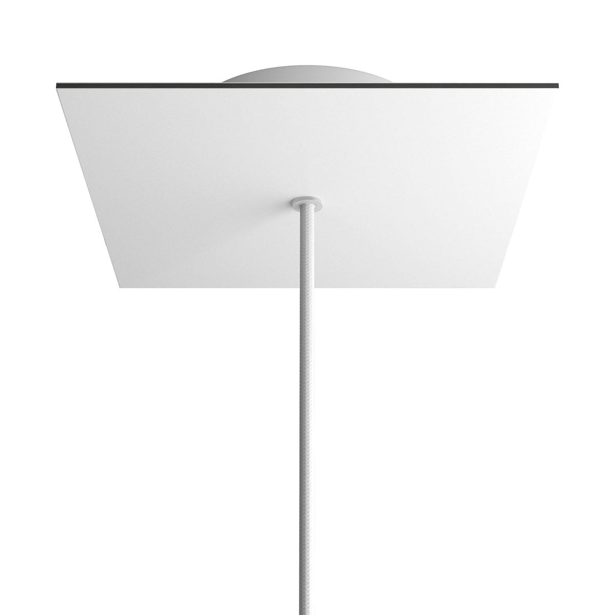 Rose-One Baldachin Quadrat, 200 mm mit 1 Loch und 4 seitlichen Löchern – Mattweiß
