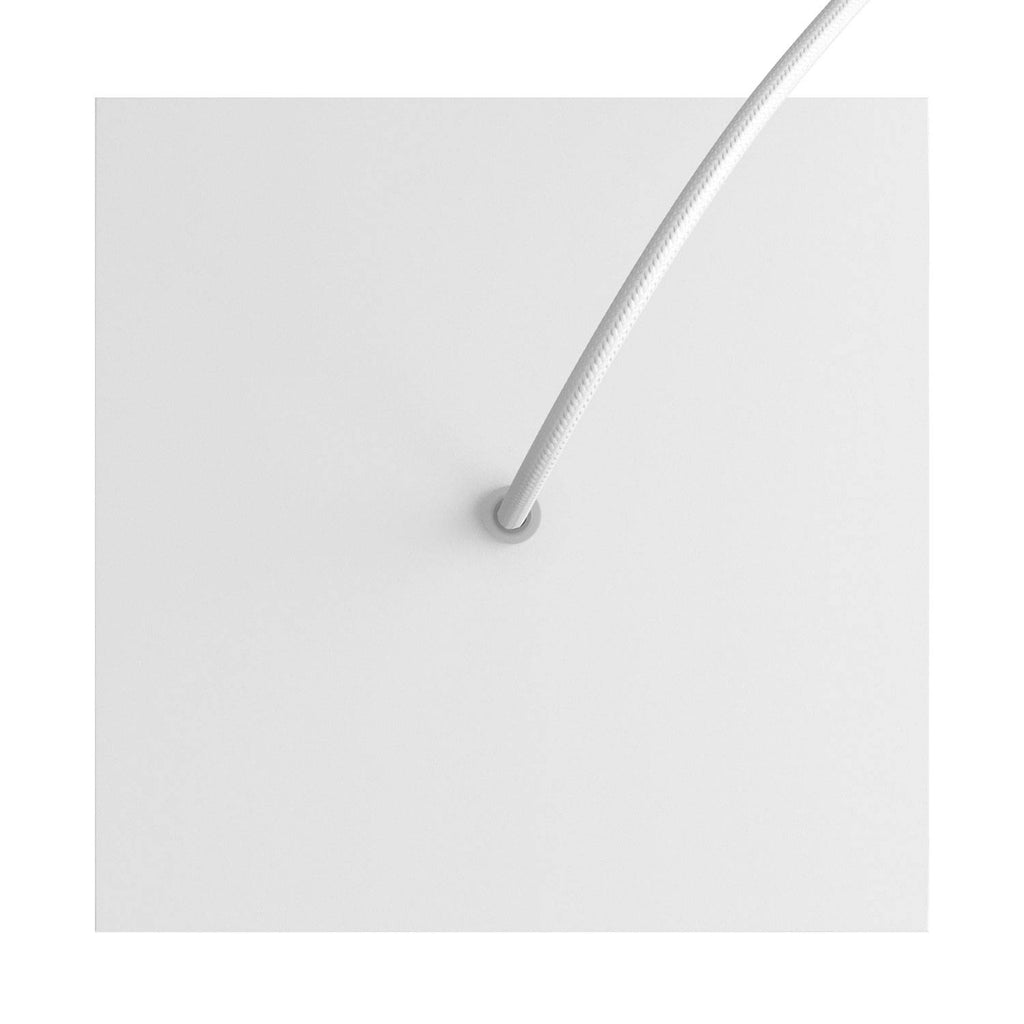 Rose-One Baldachin Quadrat, 200 mm mit 1 Loch und 4 seitlichen Löchern – Mattweiß – Ansicht 2