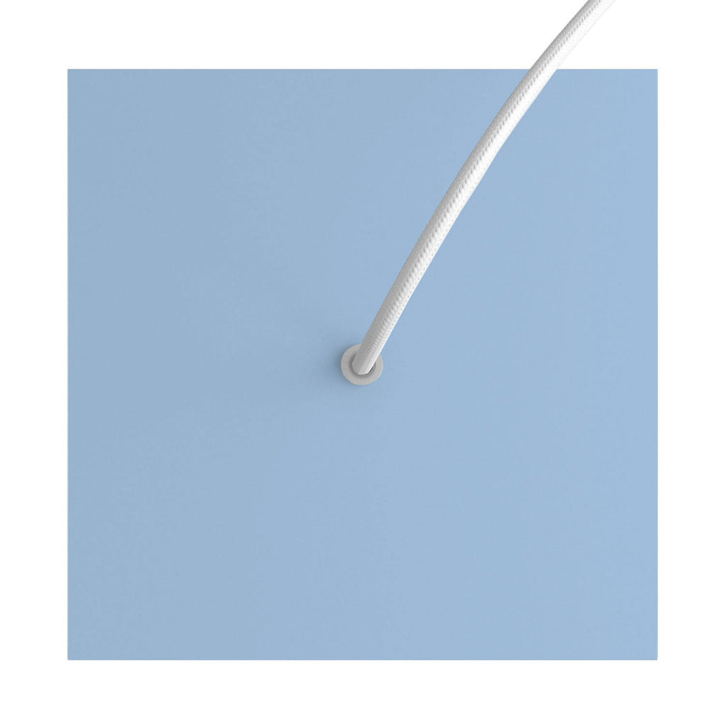 Rose-One Baldachin quadratisch, 200 mm mit 1 Loch und 4 seitlichen Löchern – Zuckerstangenblau – Ansicht 2
