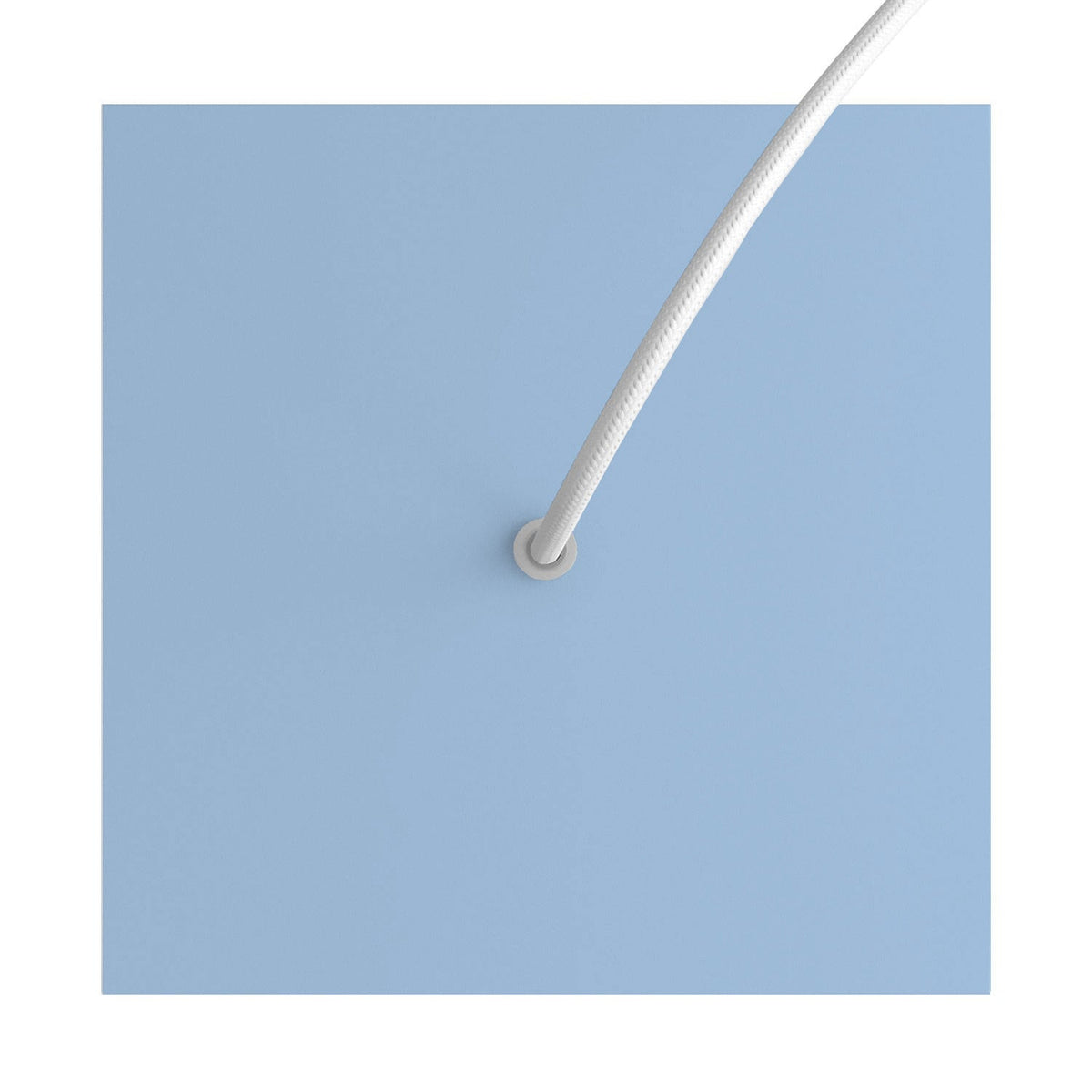 Rose-One Baldachin quadratisch, 200 mm mit 1 Loch und 4 seitlichen Löchern – Zuckerstangenblau – Ansicht 2
