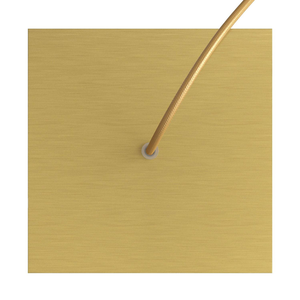 Lampenbaldachin Rose-One quadratisch, 200 mm mit 1 Loch und 4 seitlichen Löchern - Dibond satiniertes Messing – Ansicht 2