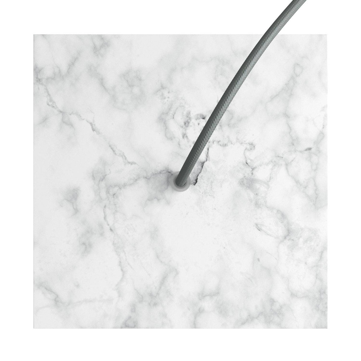 Lampenbaldachin Rose-One quadratisch, 200 mm mit 1 Loch und 4 seitlichen Löchern – Carrara-Marmor – Ansicht 2