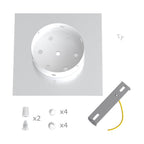 Rose-One Baldachin quadratisch 200 mm mit 2 Löchern und 4 seitlichen Löchern - Anthrazit – Ansicht 6