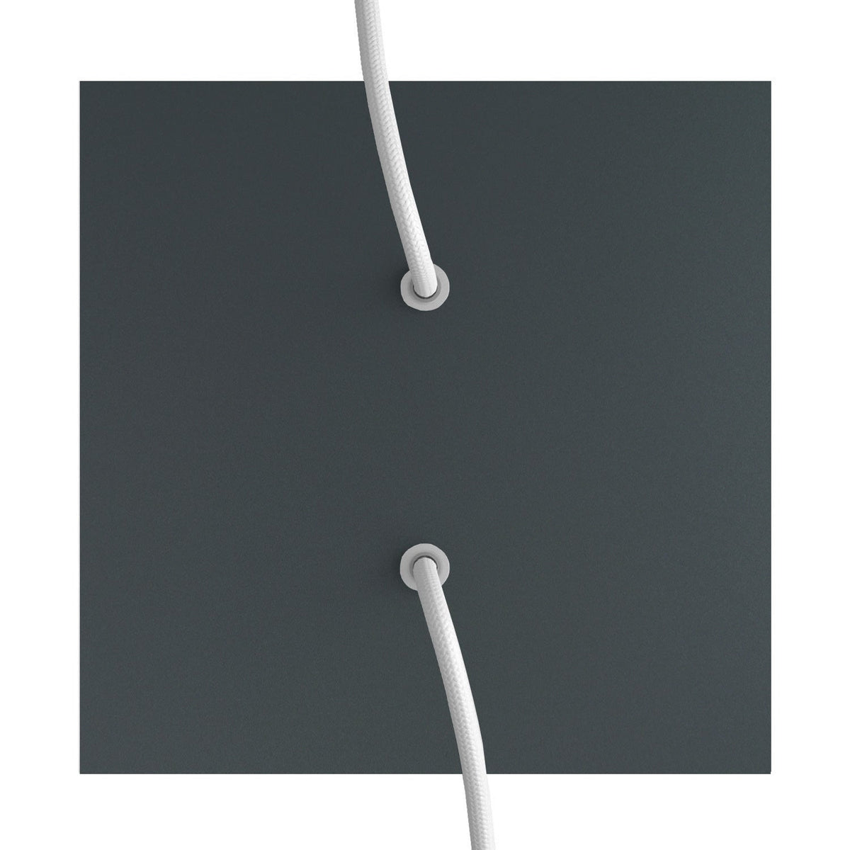Rose-One Baldachin quadratisch 200 mm mit 2 Löchern und 4 seitlichen Löchern - Anthrazit – Ansicht 2